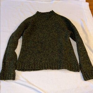 Women's Knit Sweater Green & Red Speckled Large Festive Dark Fairy Woodland